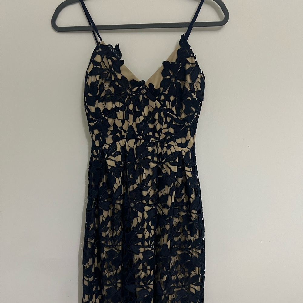 Love...ady Blue Cream Cocktail Sundress